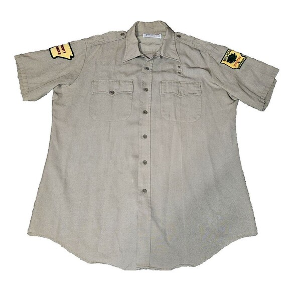 Vintage ARKANSAS FORESTRY COMMISSION Shirt with Patches COUNTY RANGER forest - Picture 1 of 10